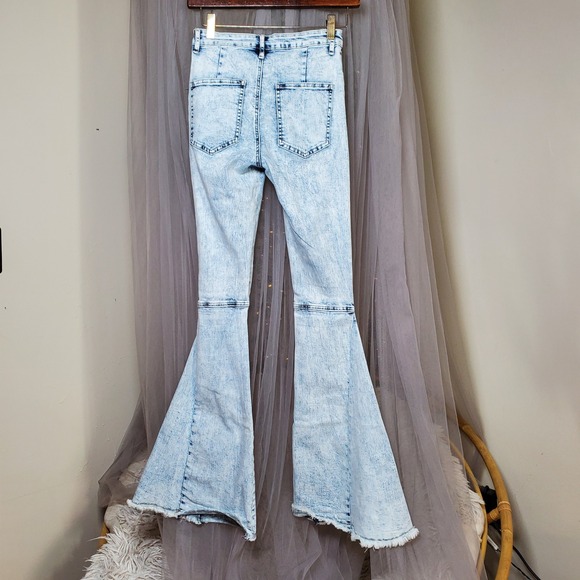 Altard State Self Jeans Flare Bell Bottom Pants Boho Light Wash Hippie Retro Y2K - Picture 5 of 8